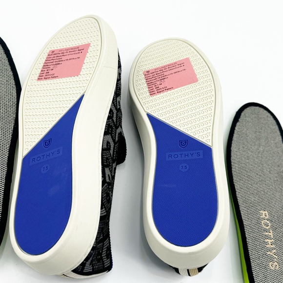 Rothy Rothy\'s The Original Slip On Logo Sneaker in Black Size 7.5 NWOB